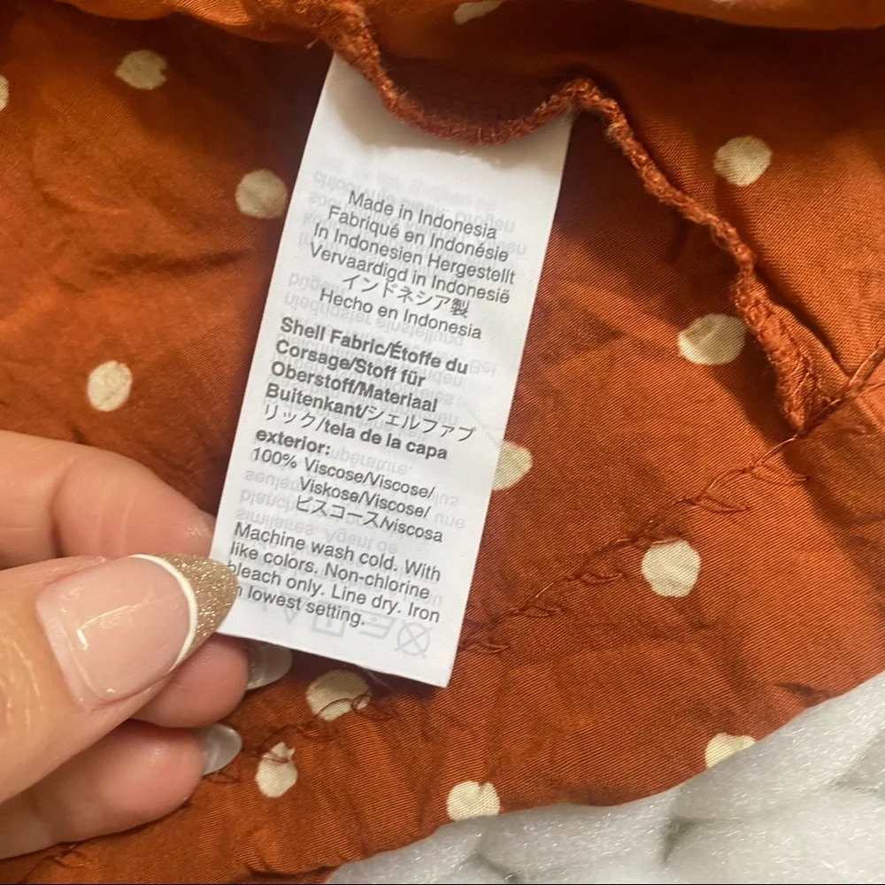 Madewell Rusty Brown Polka Dot Button-Front Cami - Picture 6 of 9